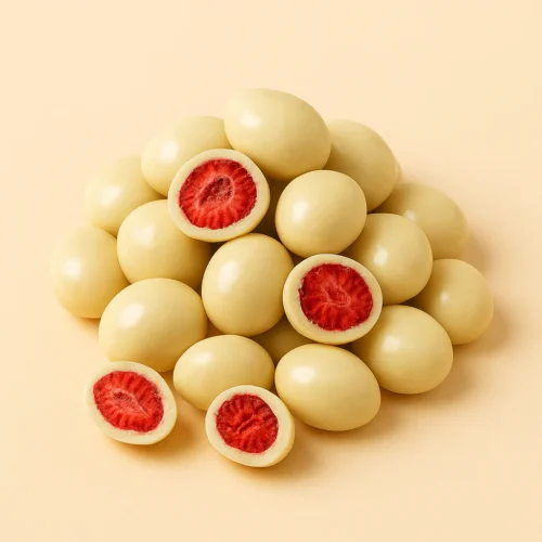 Gefriergetrocknete Erdbeeren in Joghurtschokolade