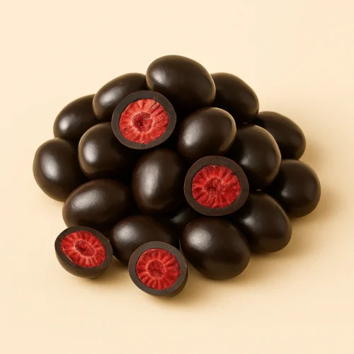 Schokolade Gefriergetrocknete Erdbeeren zartbitter